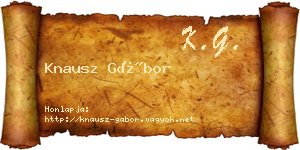 Knausz Gábor névjegykártya